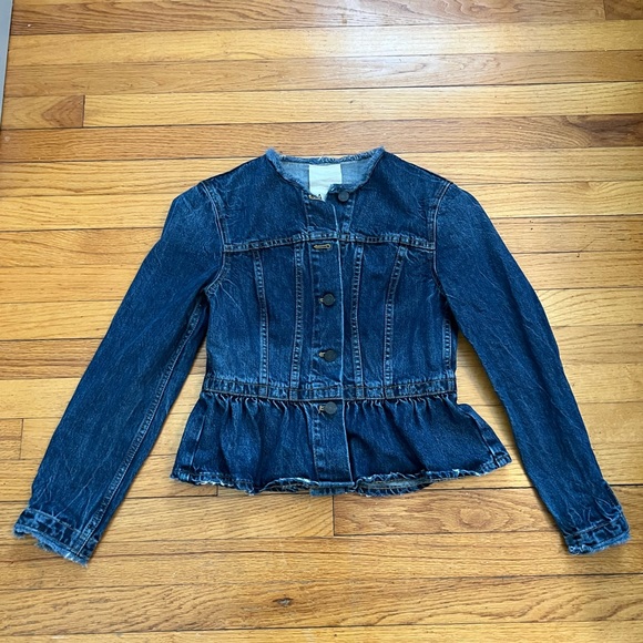 La Vie Rebecca Taylor Denim Peplum Jean Jacket - Picture 7 of 10